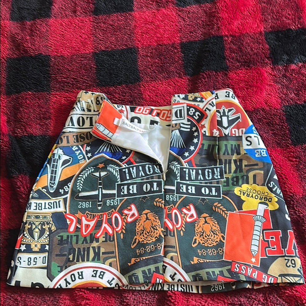 Colorful Graphic Mini Skirt from saltsaltsaltsalt